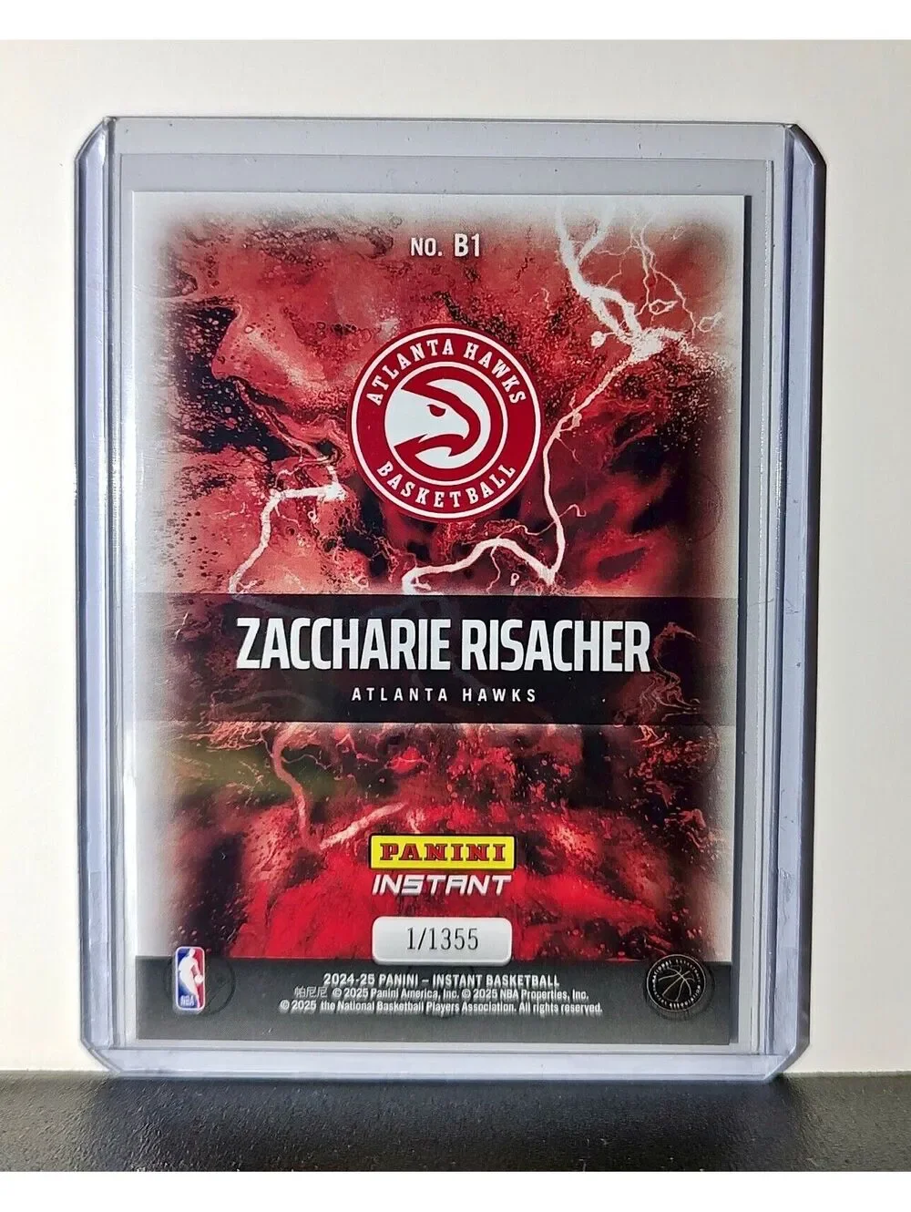 Zaccharie Risacher Rookie 2024-25 Panini NBA #1 Breakaway Card Hawks 1/1355